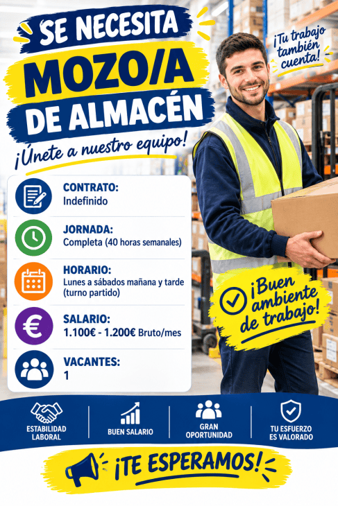 Se necesita mozo/a de almacén