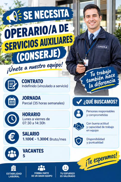 Operario/a de Servicios Auxiliares (Conserje)