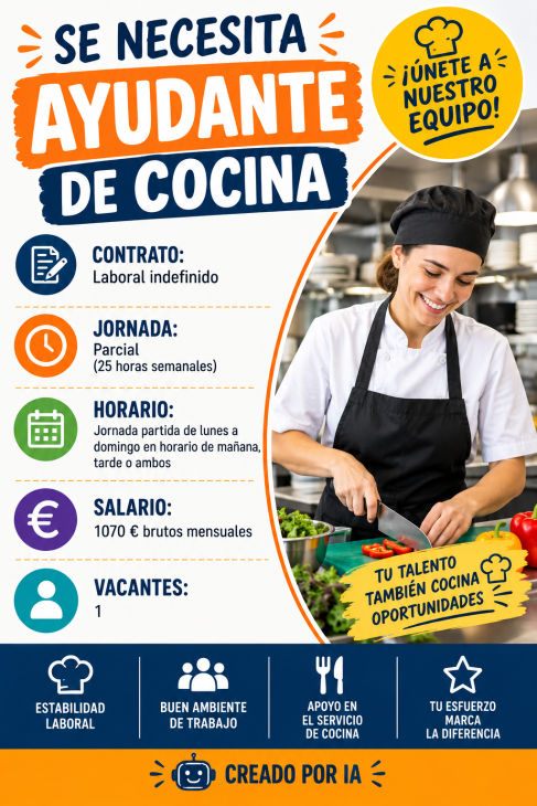 Se necesita ayudante de cocina