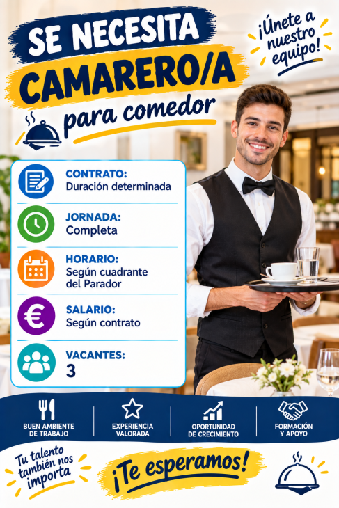Se necesita camarero/a para comedor
