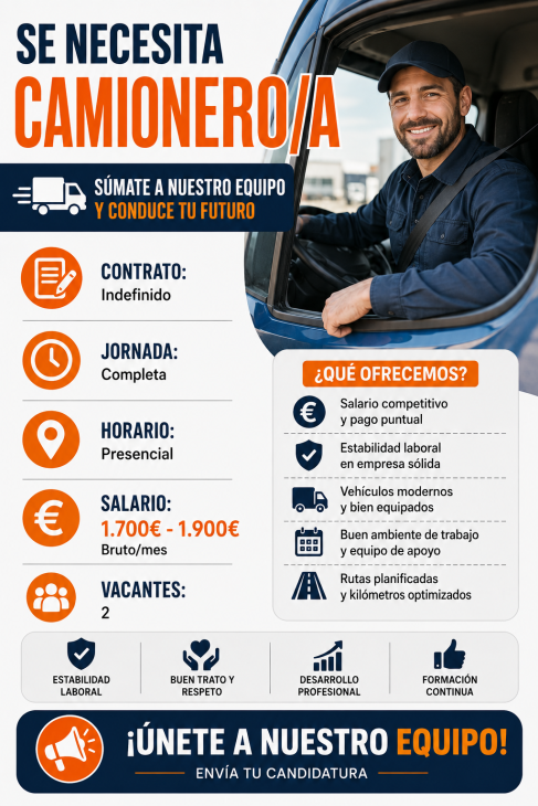 Se necesita camionero/a