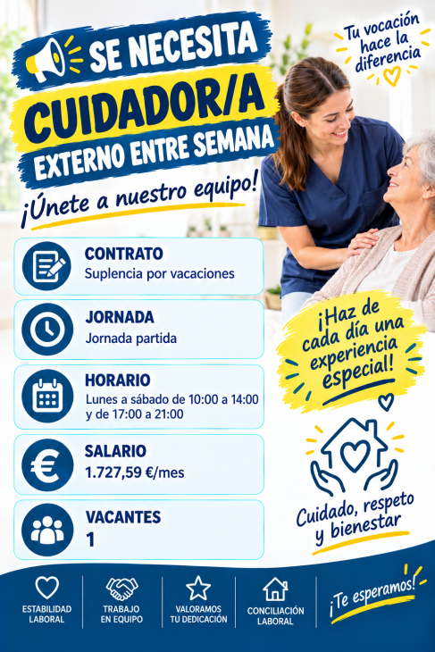 Se necesita cuidador/a Externo entre semana