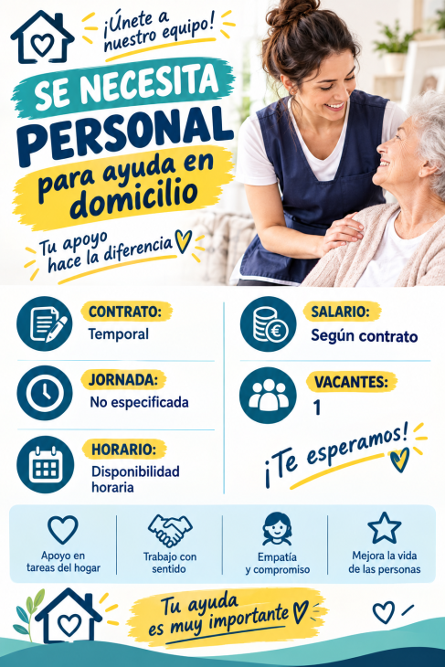 Se necesita personal para ayuda en domicilio