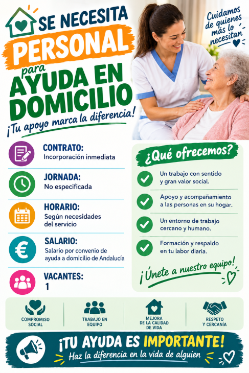 Se necesita personal para ayuda en domicilio