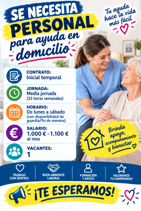 Se necesita personal para ayuda en domicilio