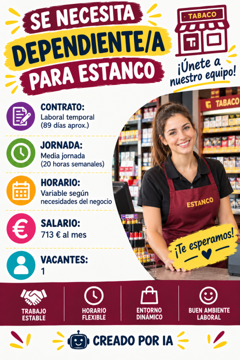 Se necesita dependiente/a para estanco