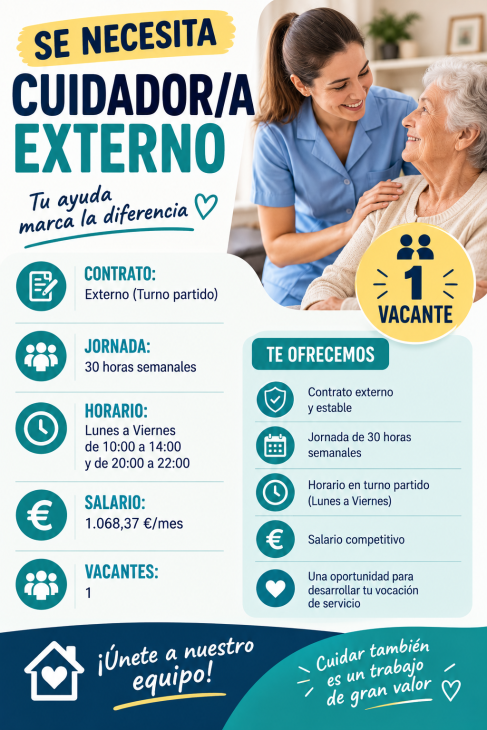 Se necesita cuidador/a externo