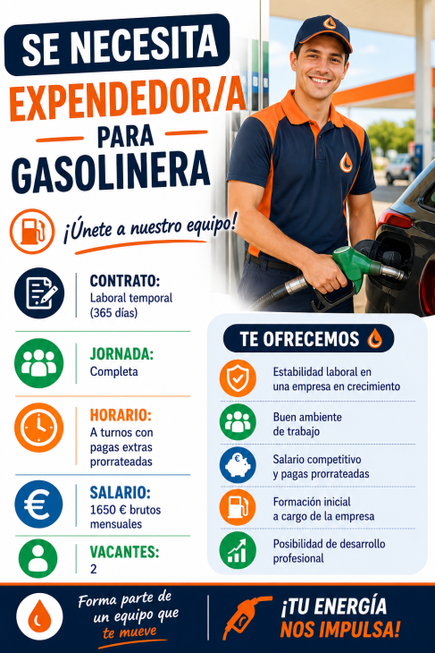 Se necesita expendedor/a para gasolinera