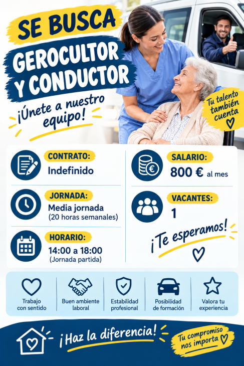 Se busca gerocultor y conductor