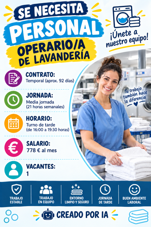 Se necesita personal operario de lavandería