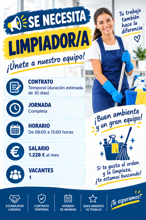 Se necesita limpiador/a