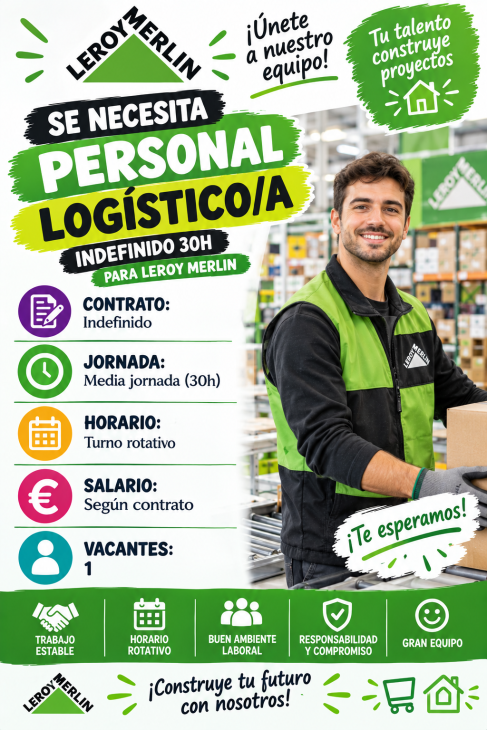 Se necesita personal Logístico/a Indefinido 30h