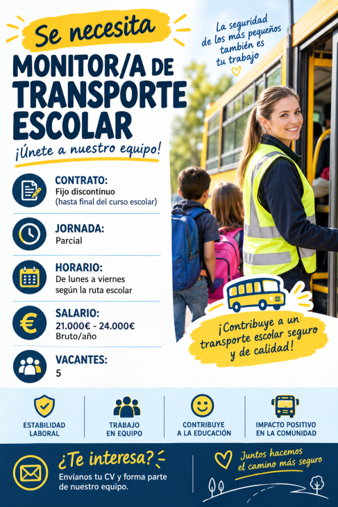 Se necesita monitor/a de transporte escolar