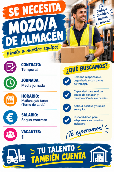 Se necesita mozo/a de almacén