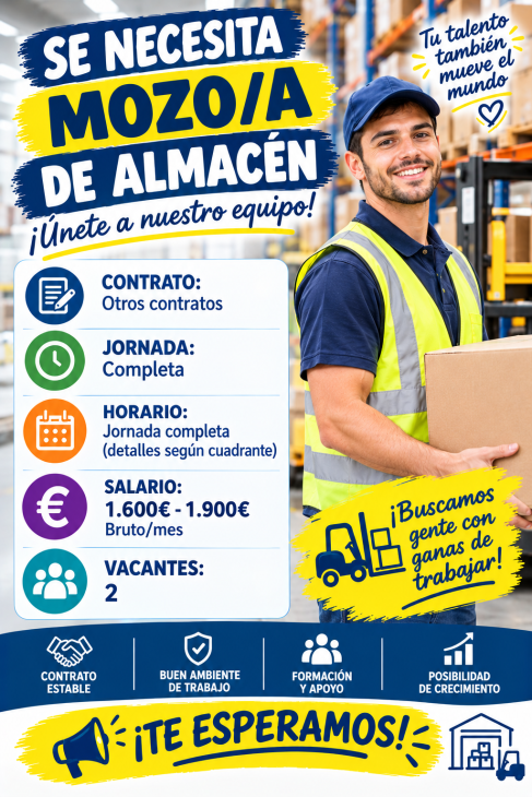 Se necesita mozo/a de almacén