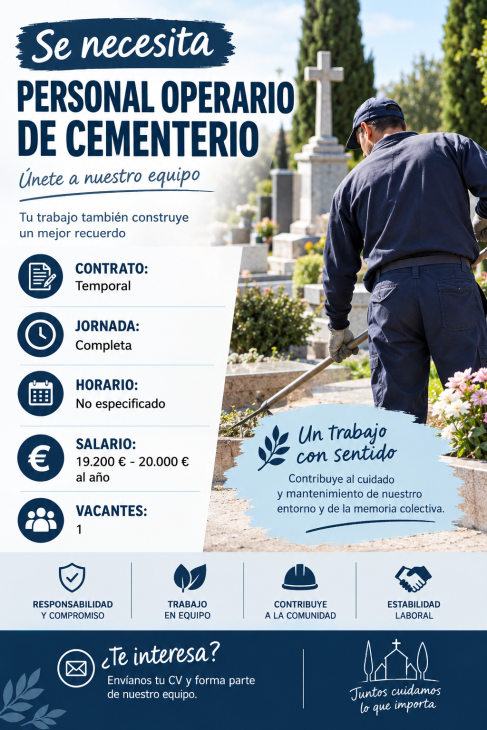 Se necesita personal operario de cementerio
