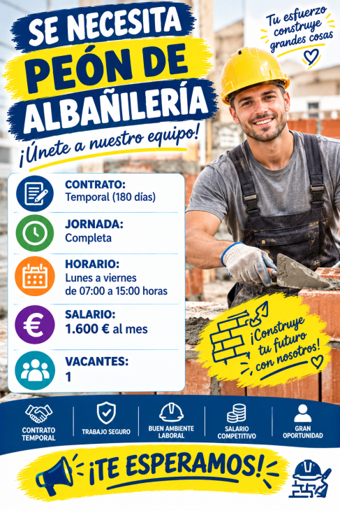 Se necesita peón de albañilería