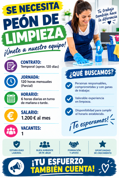Se necesita peón de limpieza