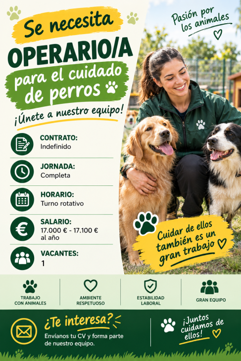 Se necesita operario/a para el cuidado de perros