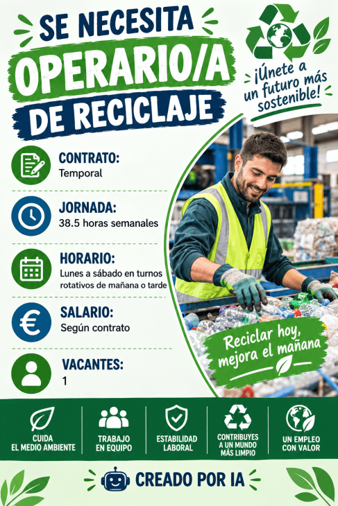Se necesita operario/a de reciclaje