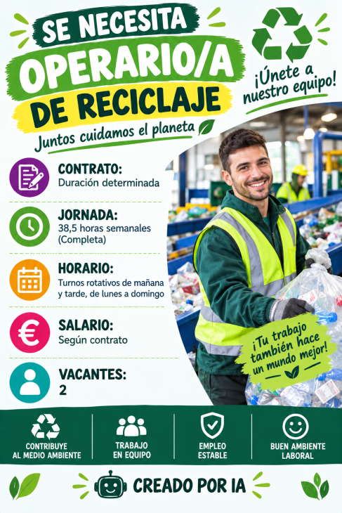 Se necesita operario/a de reciclaje