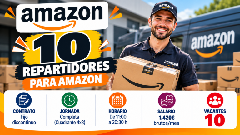 Se necesitan 10 repartidores para la empresa Amazon