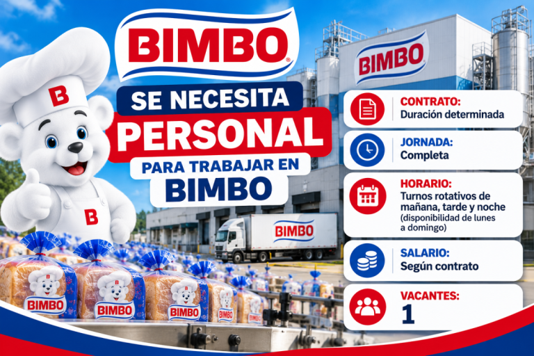Se necesita personal para trabajar en la empresa Bimbo