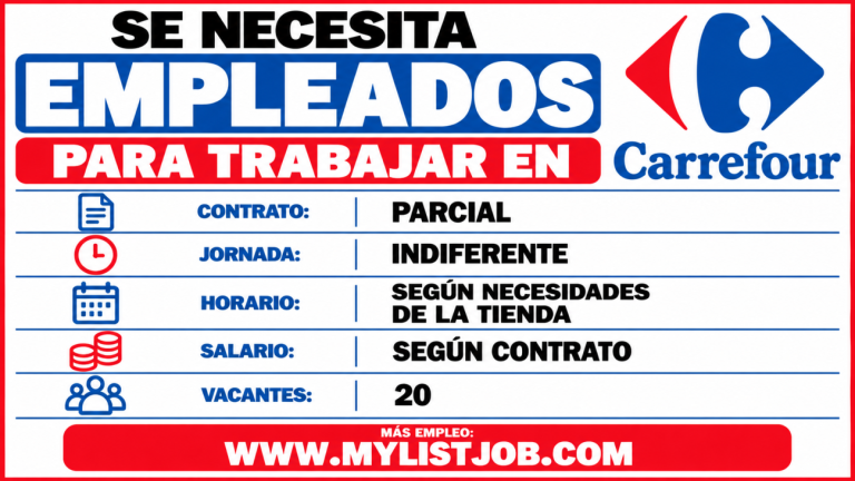 Se necesita empleados para trabajar en Carrefour