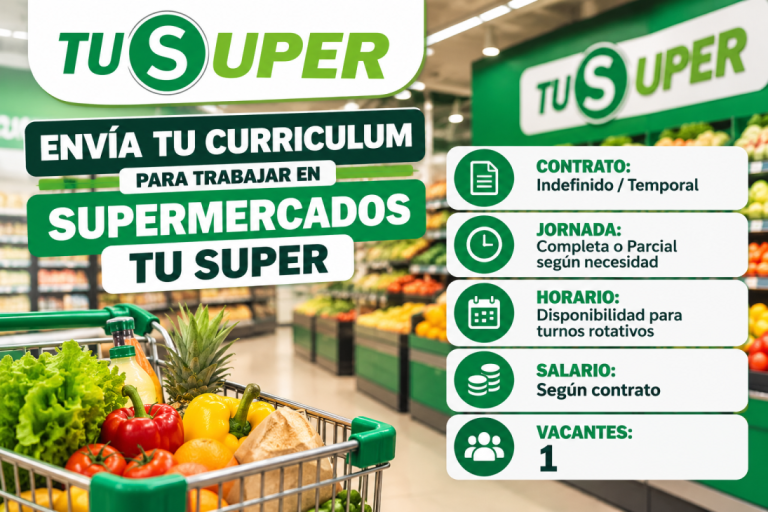Envía tu curriculum para trabajar en supermercados Tu super