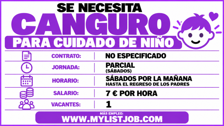 Se necesita canguro para cuidado de niño