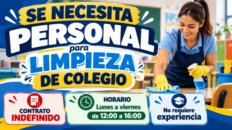 Se necesita personal para limpieza de colegio
