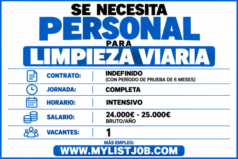 Se necesita personal para limpieza viaria