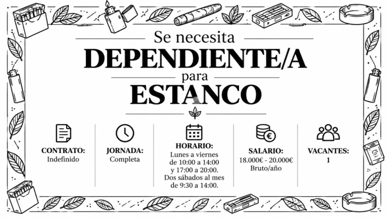 Se necesita dependiente/a para estanco