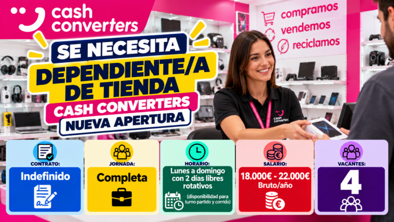Dependiente/a de tienda  Cash Converters – Nueva apertura