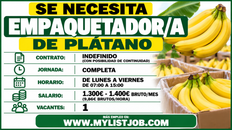 Se necesita empaquetador/a de plátano