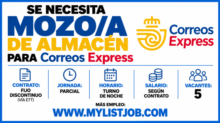 Se necesita mozo/a de almacén para Correos Express