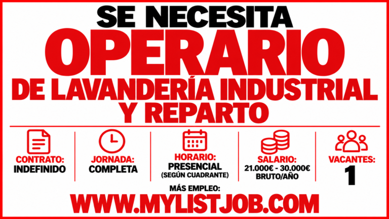 Operario de lavandería industrial y reparto