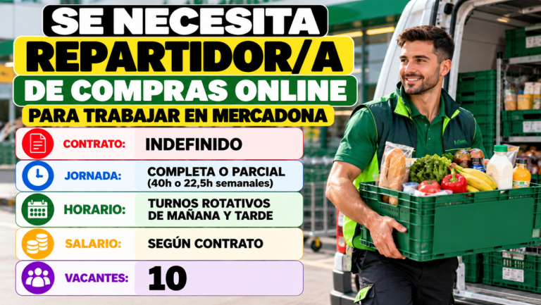 Se necesita repartidor/a de compras online para trabajar en Mercadona