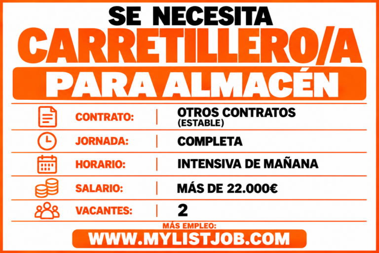 Se necesita carretillero/a para almacén