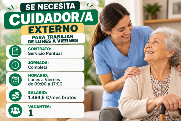 Se necesita cuidador/a externo para trabajar de lunes a viernes