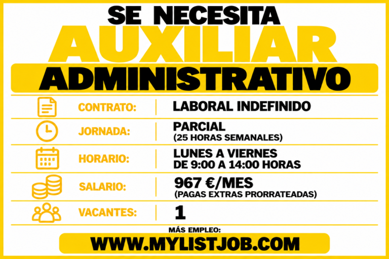 Se necesita auxiliar administrativo