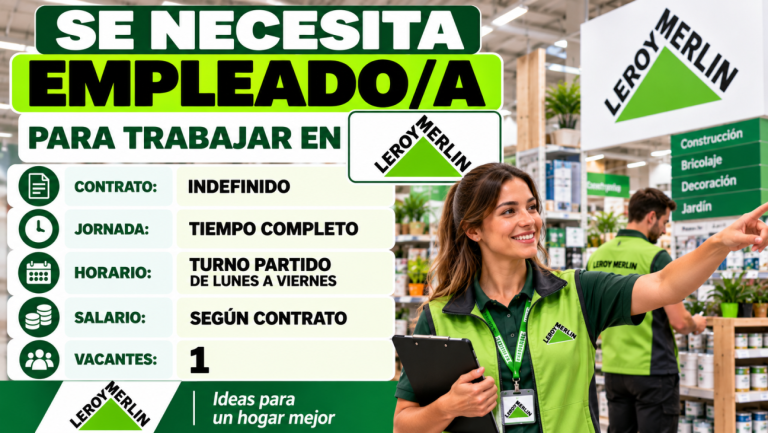Se necesita empleado/a para trabajar en Leroy Merlin