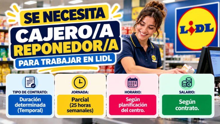 Se necesita cajero/a reponedor/a para trabajar en Lidl