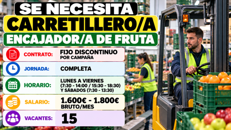 Se necesita carretillero/a – encajador-a de fruta