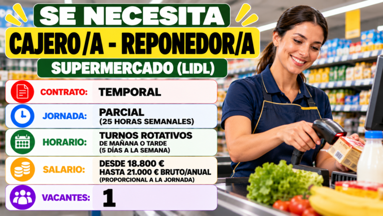 Se necesita cajero/a – reponedor/a 25h