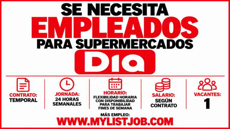 Se necesita empleados para supermercados Dia