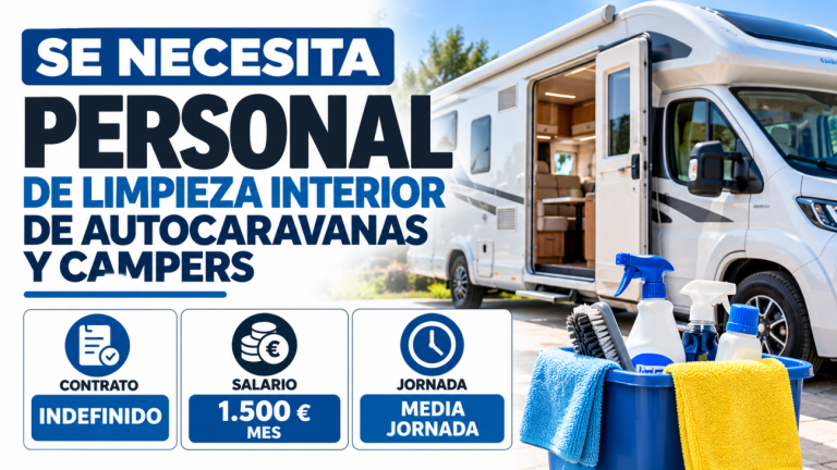 Se necesita personal de limpieza interior de autocaravanas y campers.