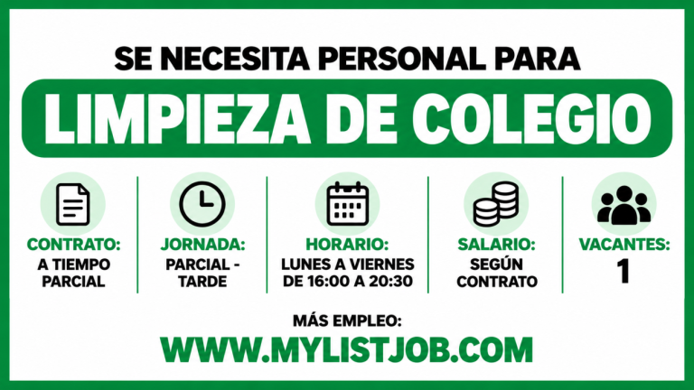 Se necesita personal para limpieza de colegio