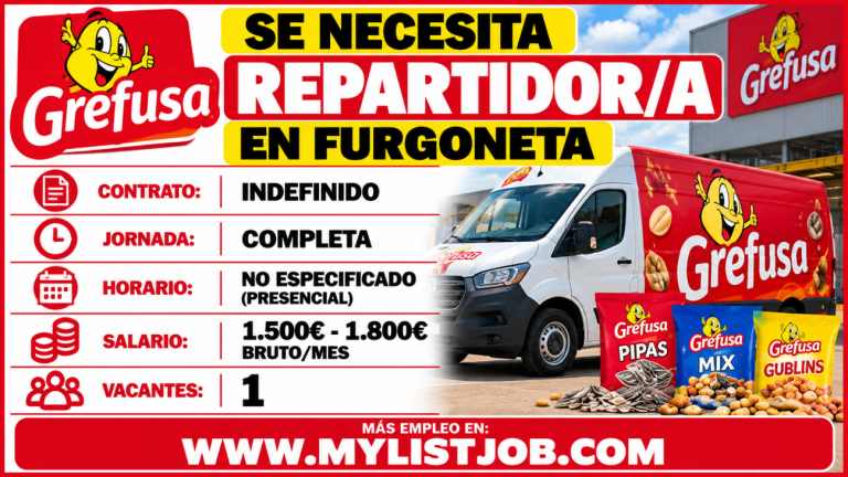 Se necesita repartidor/a en furgoneta para empresa Grefusa