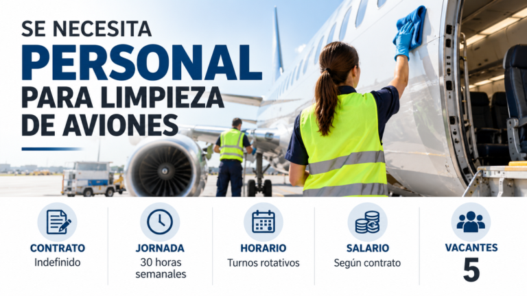 Se necesita personal para limpieza de aviones